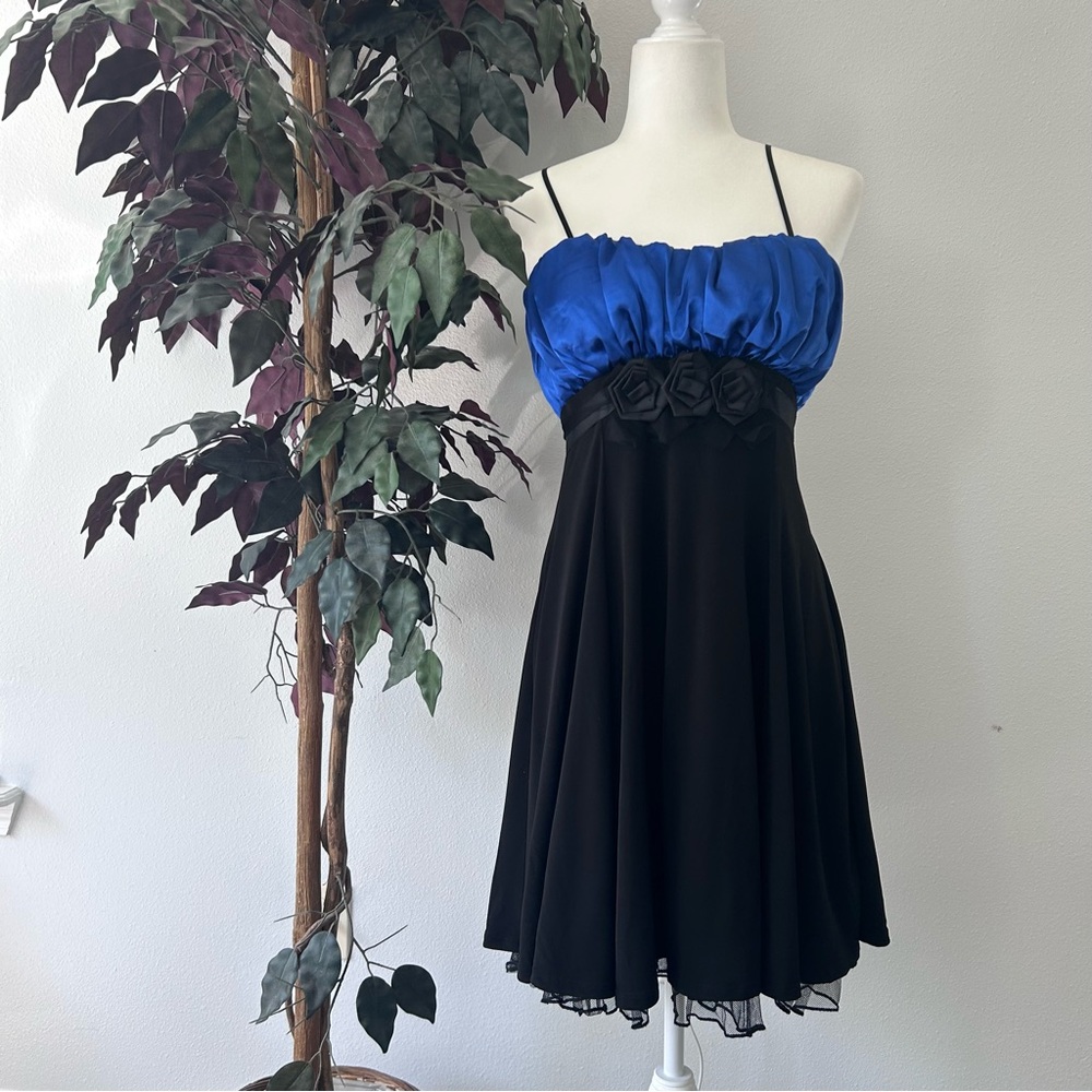 Snap Sights Black and Blue Dress Strapless Dress Size 11 Junior
#0030